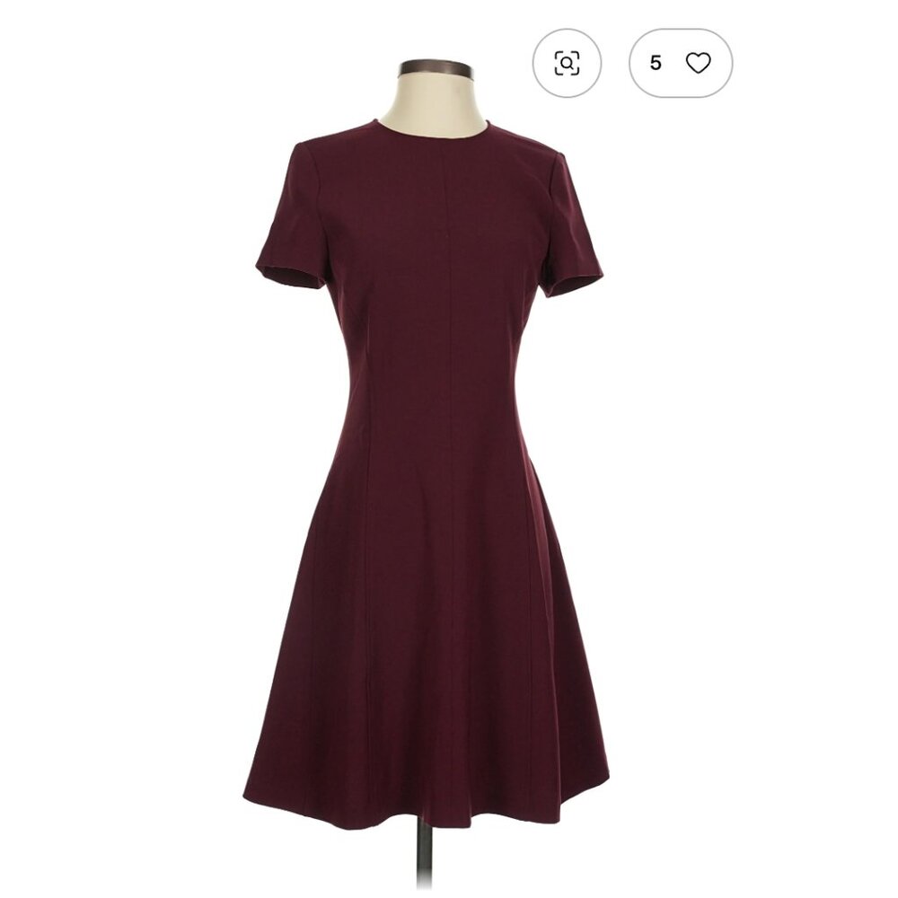 Theory Modern Seamed Burgundy Mini Dress Size 4